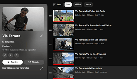 via ferrata en vidéo